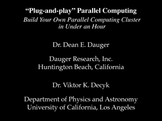 Plug-and-Play Parallel Computing Title Slide